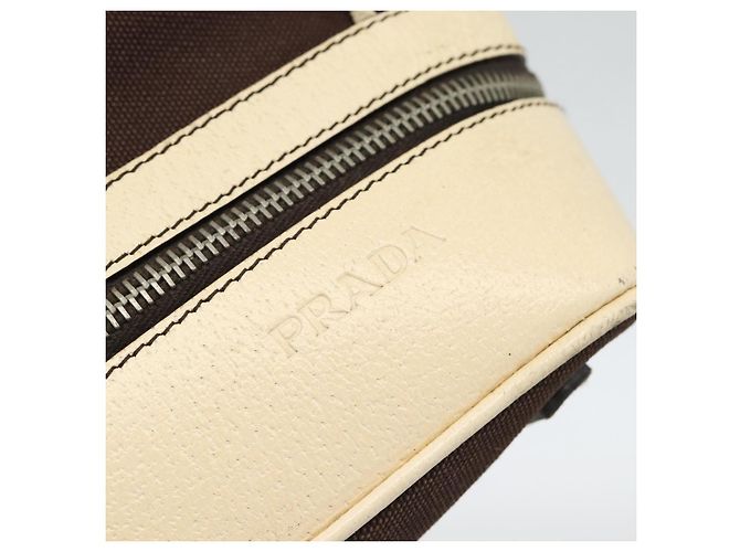 Borsa PRADA in tela marrone Auth 185862 - vista 18