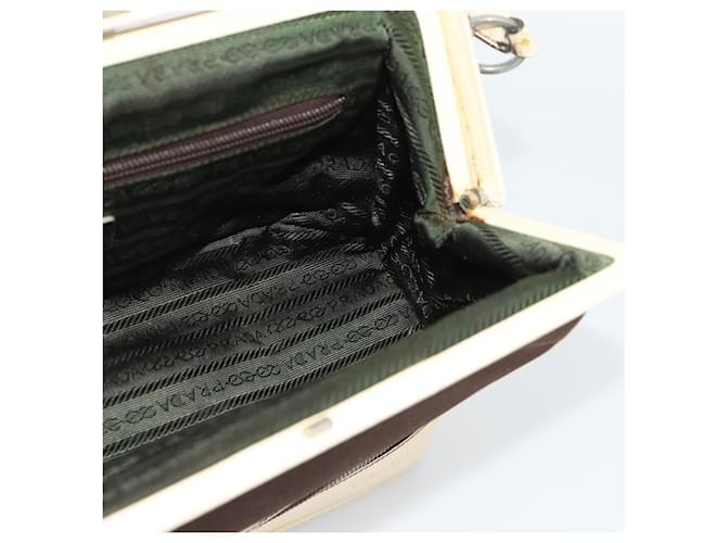 Borsa PRADA in tela marrone Auth 185862 - vista 21