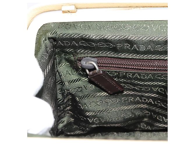 Borsa PRADA in tela marrone Auth 185862 - vista 23