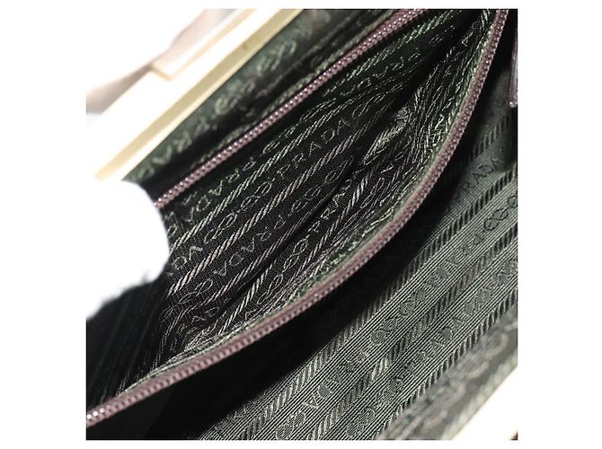 Borsa PRADA in tela marrone Auth 185862 - vista 24