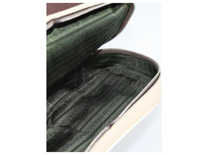 Borsa PRADA in tela marrone Auth 185862 - vista 26
