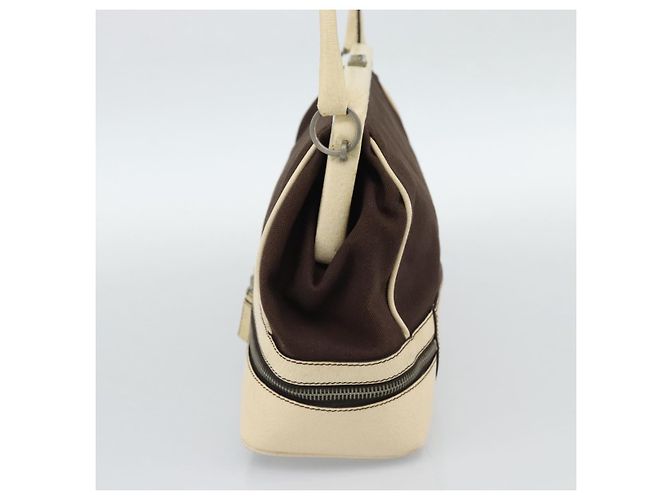 Borsa PRADA in tela marrone Auth 185862 - vista 4