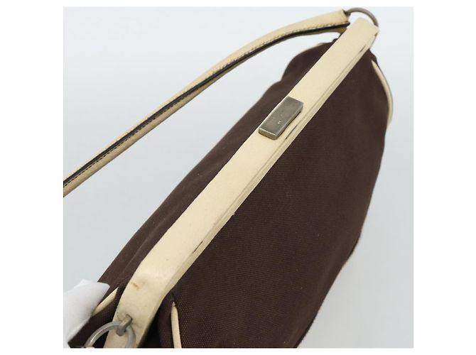 Borsa PRADA in tela marrone Auth 185862 - vista 6