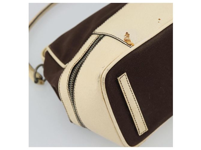 Borsa PRADA in tela marrone Auth 185862 - vista 9