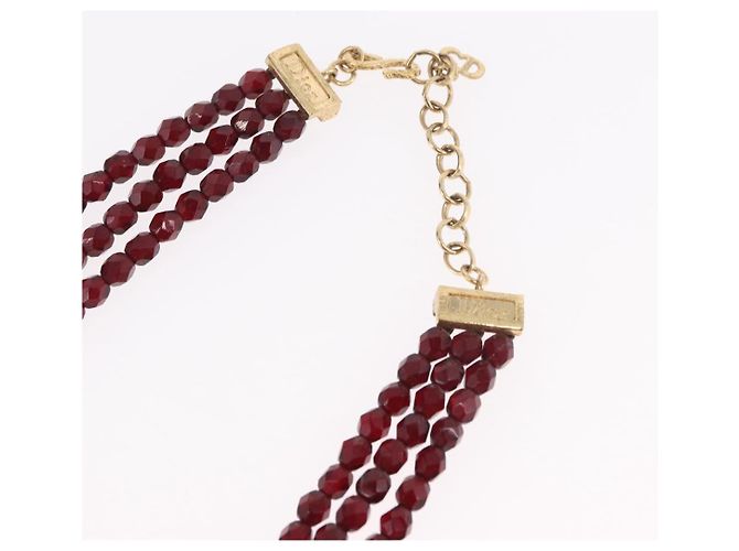 Collana Christian Dior metallo Bordeaux Auth SW2397V Bordò - vista 10