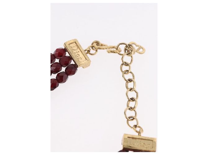 Collana Christian Dior metallo Bordeaux Auth SW2397V Bordò - vista 11