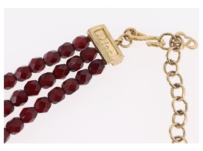 Collana Christian Dior metallo Bordeaux Auth SW2397V Bordò - vista 12