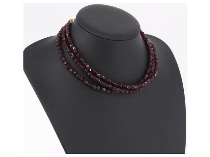 Collana Christian Dior metallo Bordeaux Auth SW2397V Bordò - vista 13