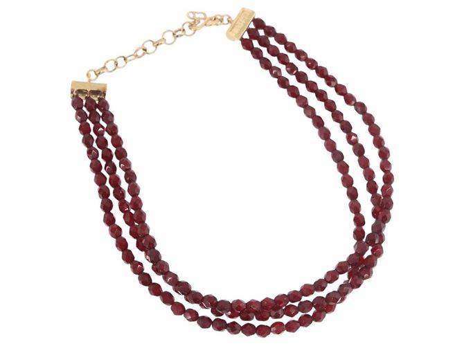 Collana Christian Dior metallo Bordeaux Auth SW2397V Bordò - vista 2