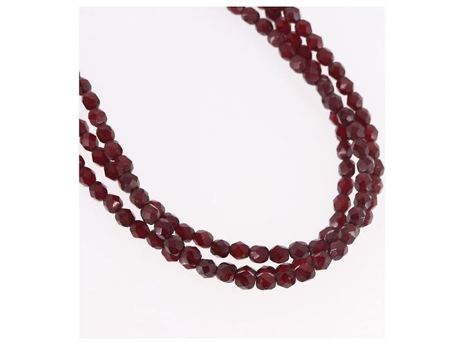 Collana Christian Dior metallo Bordeaux Auth SW2397V Bordò - vista 3