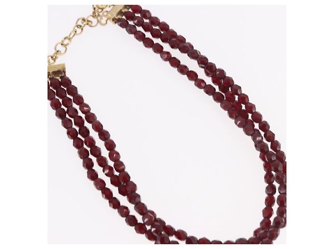 Collana Christian Dior metallo Bordeaux Auth SW2397V Bordò - vista 4