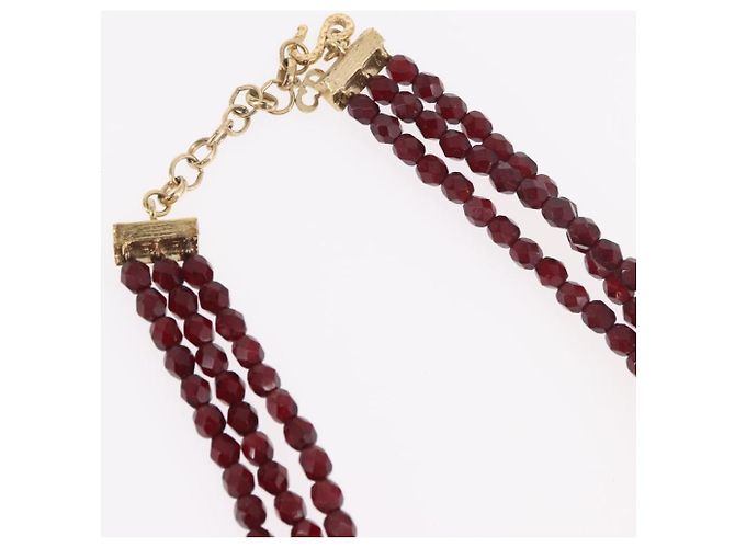 Collana Christian Dior metallo Bordeaux Auth SW2397V Bordò - vista 5