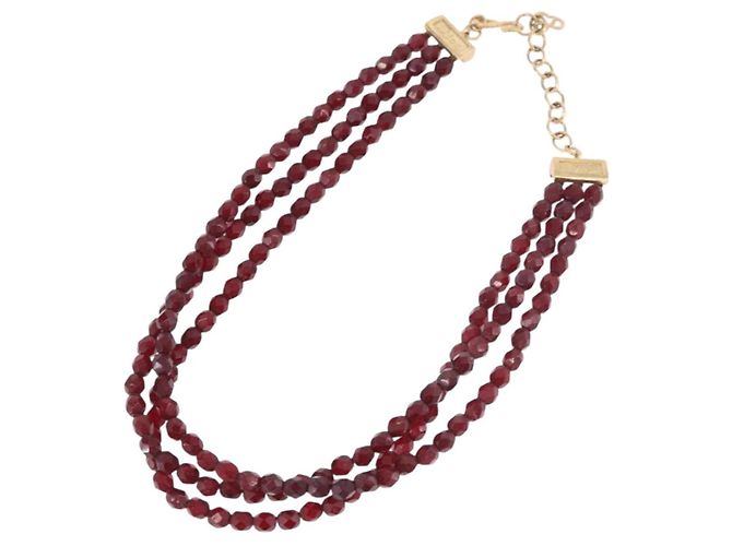 Collana Christian Dior metallo Bordeaux Auth SW2397V Bordò - vista 7