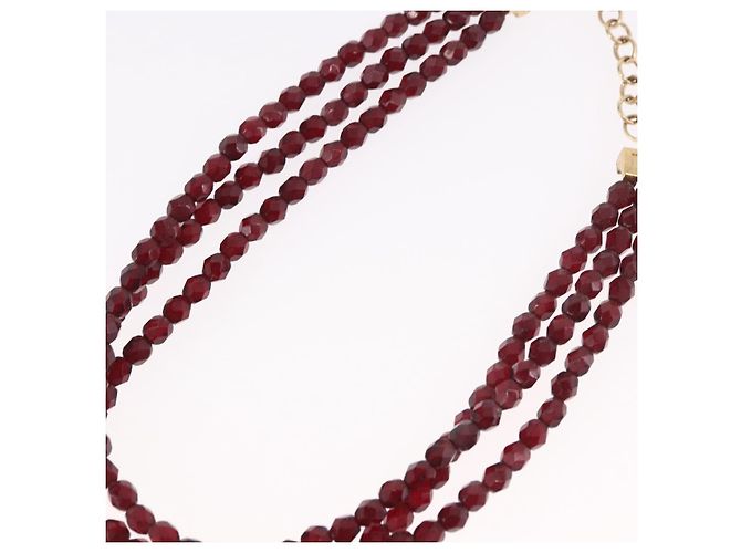 Collana Christian Dior metallo Bordeaux Auth SW2397V Bordò - vista 9