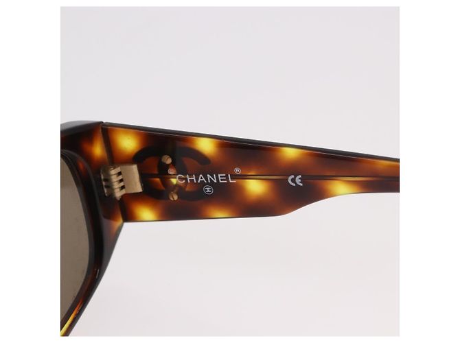 Gafas de sol CHANEL COCO de plástico Marrón Oro CC Auth 185486 Castaño Dorado - vista 10
