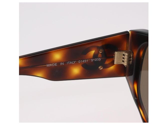 Gafas de sol CHANEL COCO de plástico Marrón Oro CC Auth 185486 Castaño Dorado - vista 11