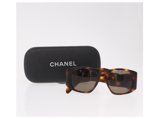 Gafas de sol CHANEL COCO de plástico Marrón Oro CC Auth 185486 Castaño Dorado - vista 12