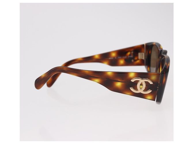 Gafas de sol CHANEL COCO de plástico Marrón Oro CC Auth 185486 Castaño Dorado - vista 8