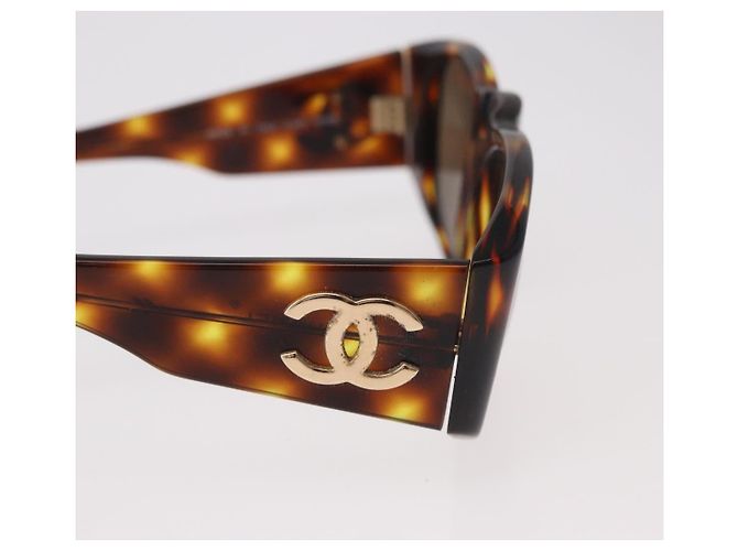 Gafas de sol CHANEL COCO de plástico Marrón Oro CC Auth 185486 Castaño Dorado - vista 9
