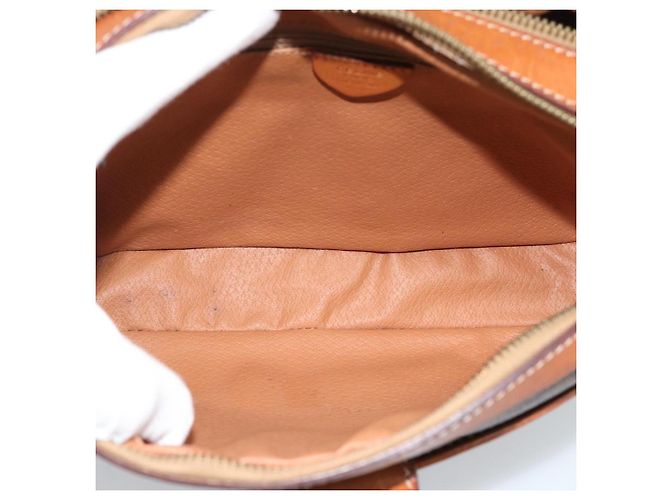 Céline Borsa a tracolla CELINE Macadam Canvas PVC Pelle Marrone Oro Autentica ka4839 D'oro - vista 10