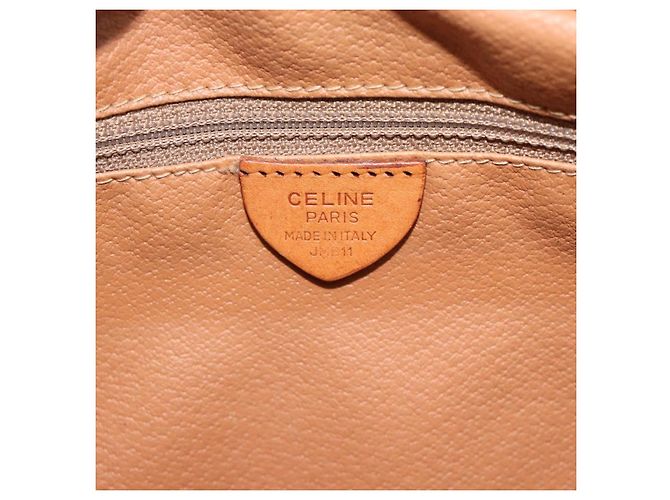 Céline Borsa a tracolla CELINE Macadam Canvas PVC Pelle Marrone Oro Autentica ka4839 D'oro - vista 12