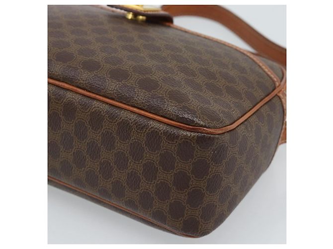 Céline Borsa a tracolla CELINE Macadam Canvas PVC Pelle Marrone Oro Autentica ka4839 D'oro - vista 14