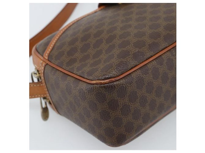 Céline Borsa a tracolla CELINE Macadam Canvas PVC Pelle Marrone Oro Autentica ka4839 D'oro - vista 15