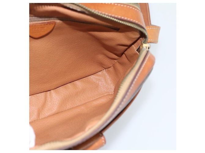 Céline Borsa a tracolla CELINE Macadam Canvas PVC Pelle Marrone Oro Autentica ka4839 D'oro - vista 18