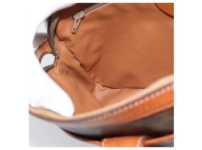 Céline Borsa a tracolla CELINE Macadam Canvas PVC Pelle Marrone Oro Autentica ka4839 D'oro - vista 19