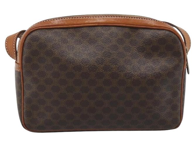 Céline Borsa a tracolla CELINE Macadam Canvas PVC Pelle Marrone Oro Autentica ka4839 D'oro - vista 2