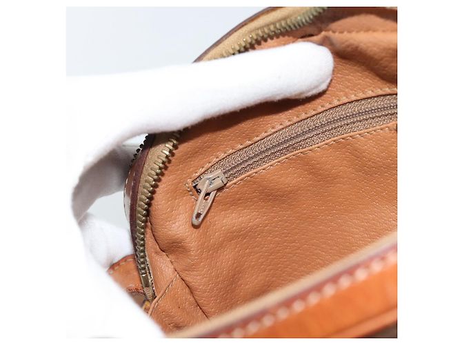 Céline Borsa a tracolla CELINE Macadam Canvas PVC Pelle Marrone Oro Autentica ka4839 D'oro - vista 20