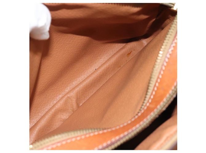 Céline Borsa a tracolla CELINE Macadam Canvas PVC Pelle Marrone Oro Autentica ka4839 D'oro - vista 21