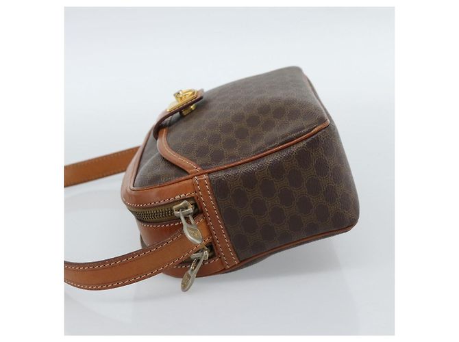 Céline Borsa a tracolla CELINE Macadam Canvas PVC Pelle Marrone Oro Autentica ka4839 D'oro - vista 3