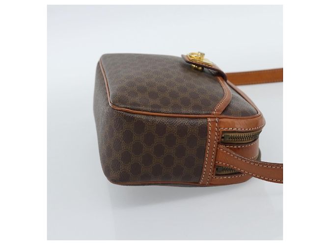 Céline Borsa a tracolla CELINE Macadam Canvas PVC Pelle Marrone Oro Autentica ka4839 D'oro - vista 4