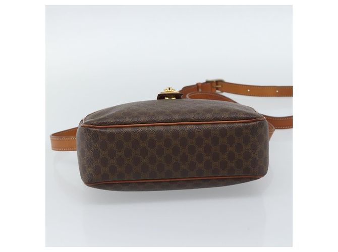 Céline Borsa a tracolla CELINE Macadam Canvas PVC Pelle Marrone Oro Autentica ka4839 D'oro - vista 5