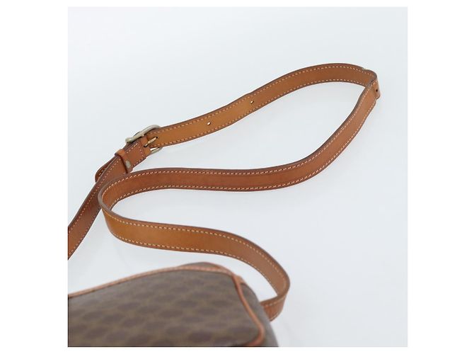 Céline Borsa a tracolla CELINE Macadam Canvas PVC Pelle Marrone Oro Autentica ka4839 D'oro - vista 8