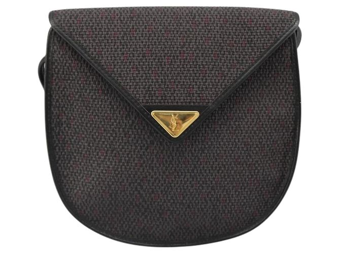 Borsa a Spalla SAINT LAURENT in PVC e Tela Viola e Oro Auth 186047A D'oro Porpora - vista 13