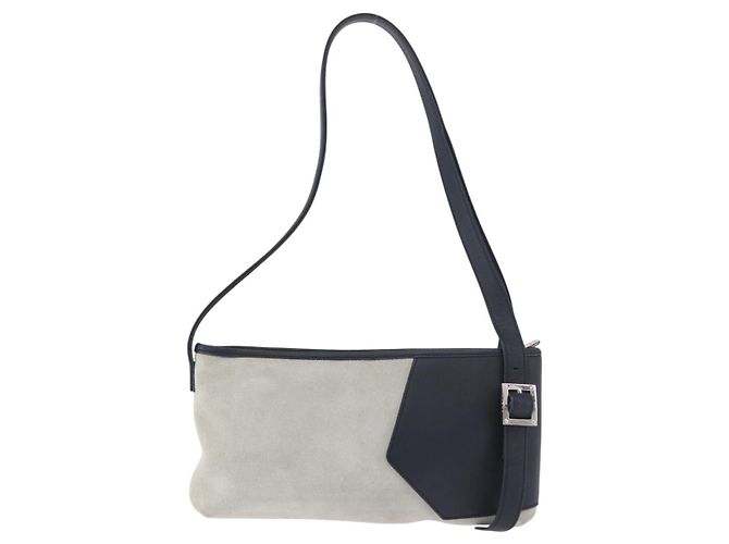 Borsa a tracolla LOEWE Anagram in scamosciato grigio argento autentica 187727A Marrone - vista 2