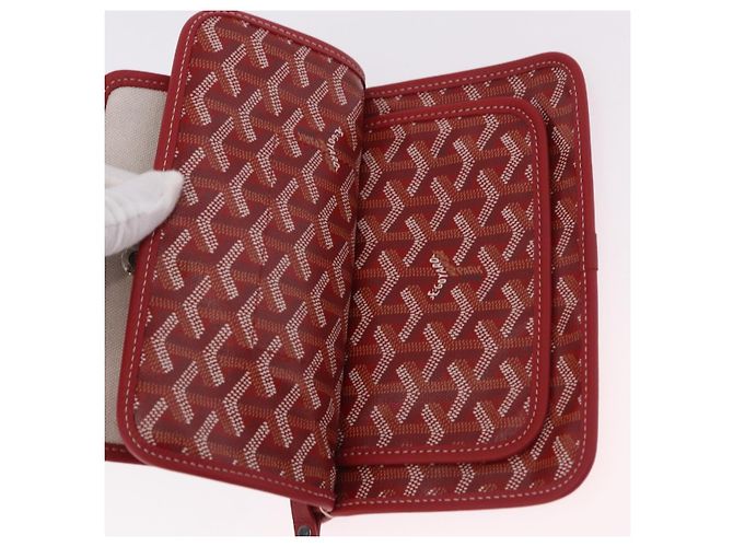 GOYARD Borsa a Spalla Herringbone PVC Rosso Argento Auth SW2347SM - vista 12