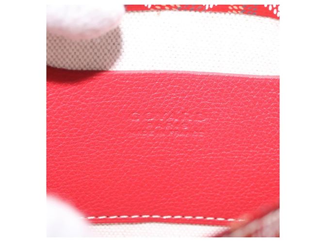 GOYARD Borsa a Spalla Herringbone PVC Rosso Argento Auth SW2347SM - vista 18
