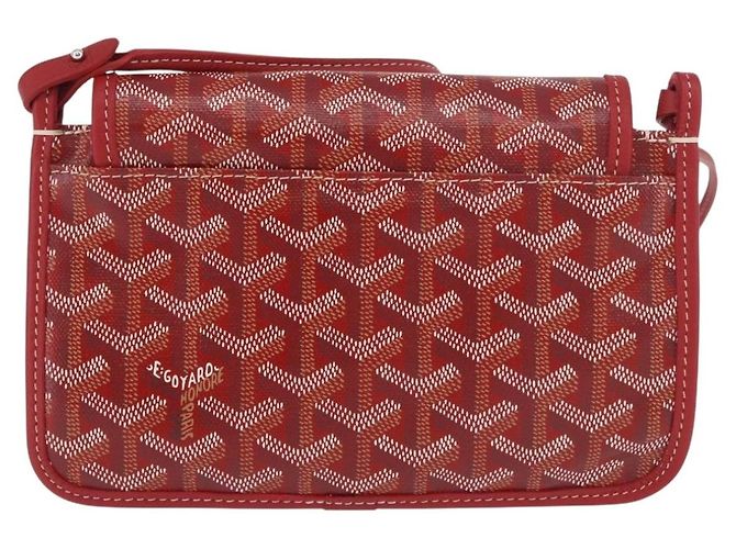 GOYARD Borsa a Spalla Herringbone PVC Rosso Argento Auth SW2347SM - vista 2