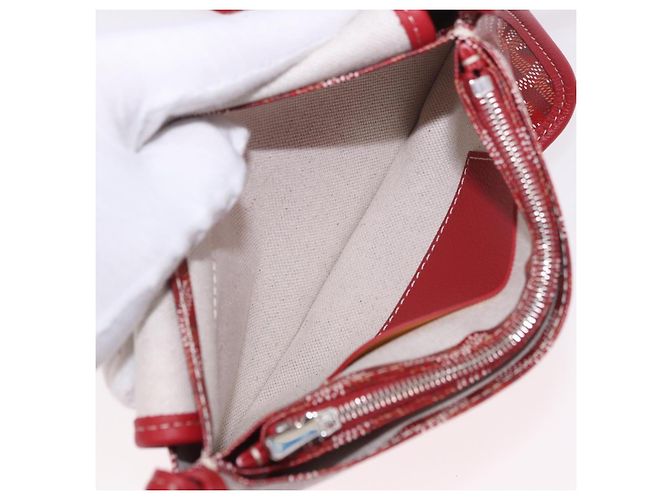 GOYARD Borsa a Spalla Herringbone PVC Rosso Argento Auth SW2347SM - vista 21
