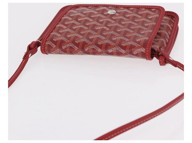 GOYARD Borsa a Spalla Herringbone PVC Rosso Argento Auth SW2347SM - vista 6