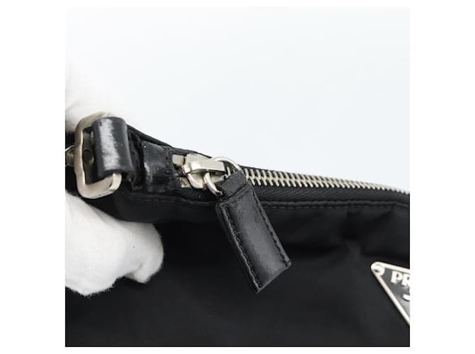Borsa a Spalla PRADA Nylon Nero Argento Auth 186118 - vista 17