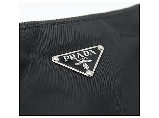 Borsa a Spalla PRADA Nylon Nero Argento Auth 186118 - vista 18