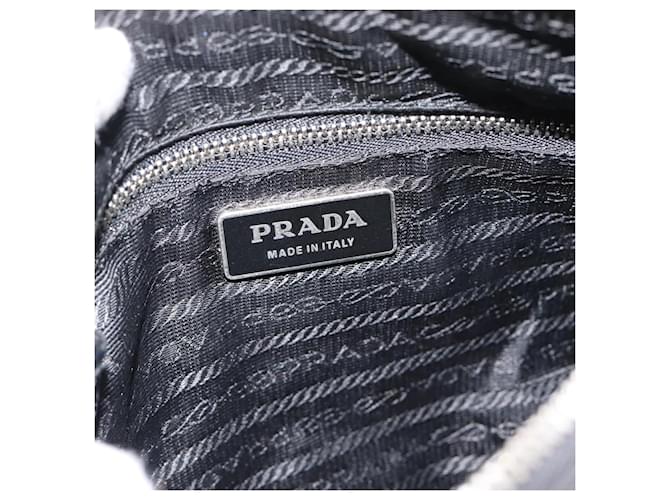 Borsa a Spalla PRADA Nylon Nero Argento Auth 186118 - vista 19