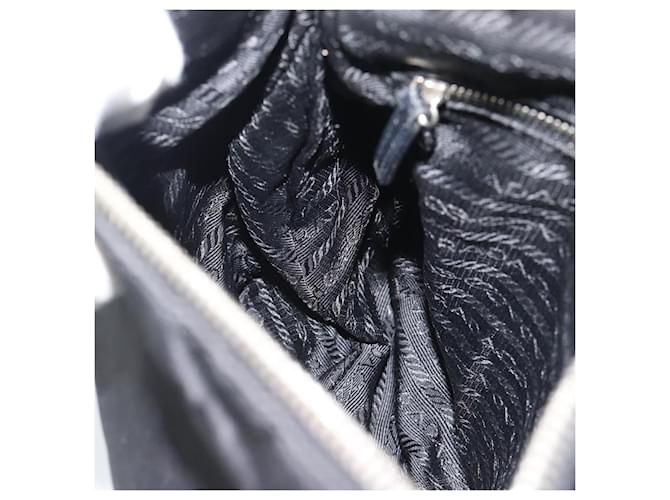 Borsa a Spalla PRADA Nylon Nero Argento Auth 186118 - vista 21