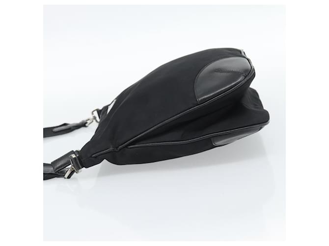 Borsa a Spalla PRADA Nylon Nero Argento Auth 186118 - vista 3