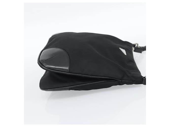 Borsa a Spalla PRADA Nylon Nero Argento Auth 186118 - vista 4