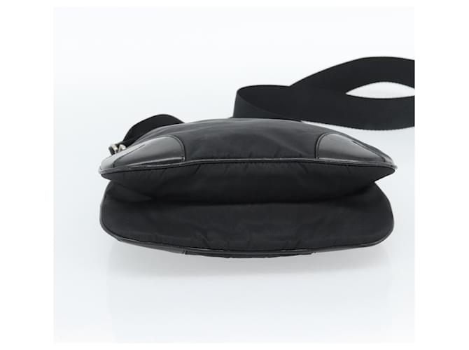 Borsa a Spalla PRADA Nylon Nero Argento Auth 186118 - vista 5